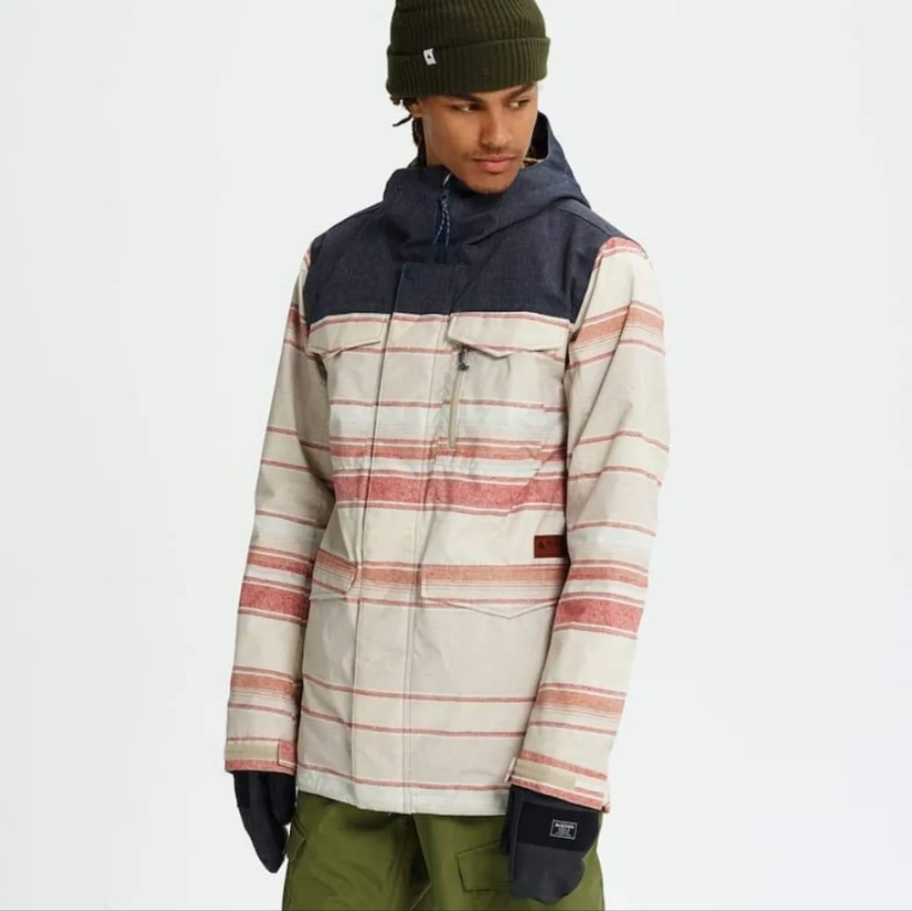 Burton Covert Striped Insulated Snowboard Ski Jacket Coat